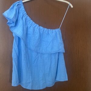 Blue Off-Shoulder Women's Blouse